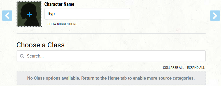 Class Results When No Source is Chosen